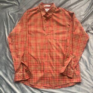 ENRO Shirt Men's XLT‎ Plaid Long Sleeve Cotton Non Iron Twill Check TALL